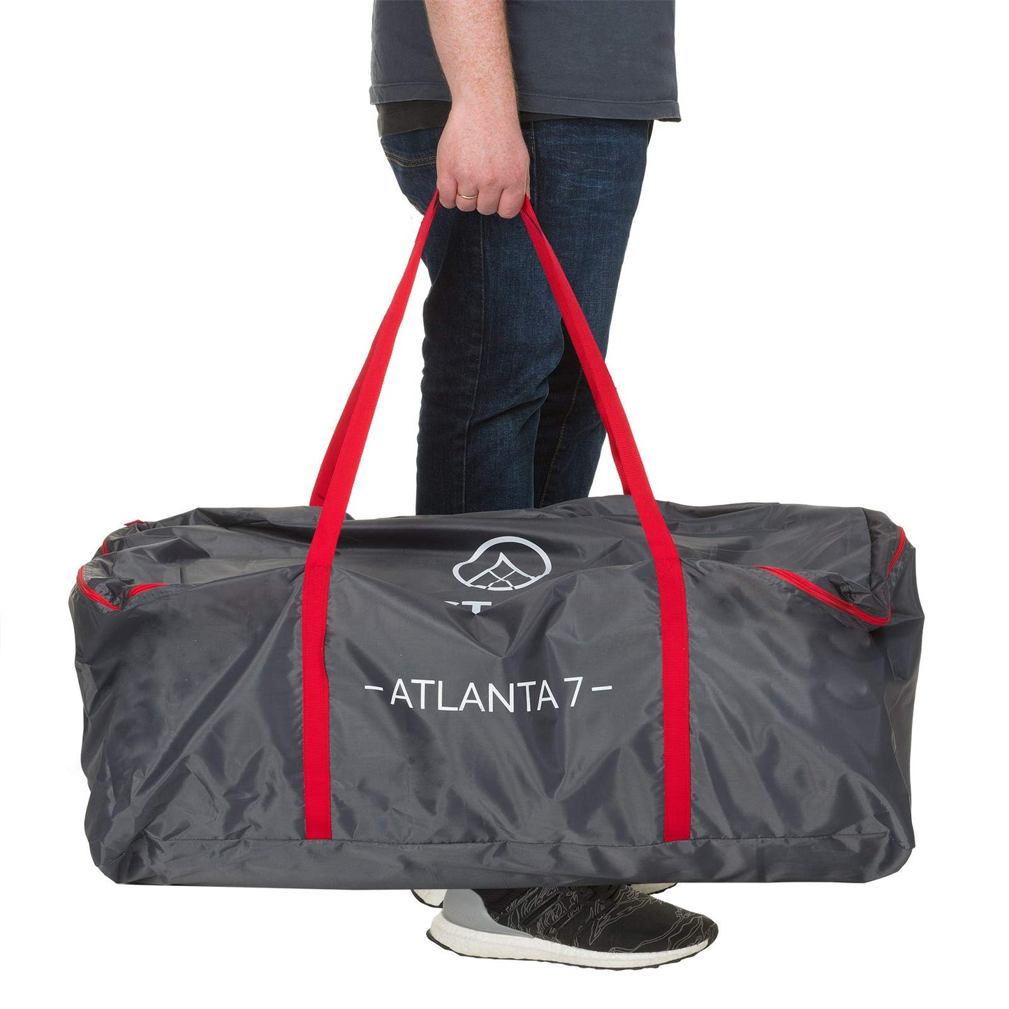 JUSTCAMP Atlanta 7 Tienda Familiar, Tienda Tunel para 7 Personas, Altura en pie, Suelo Cosido - Gris