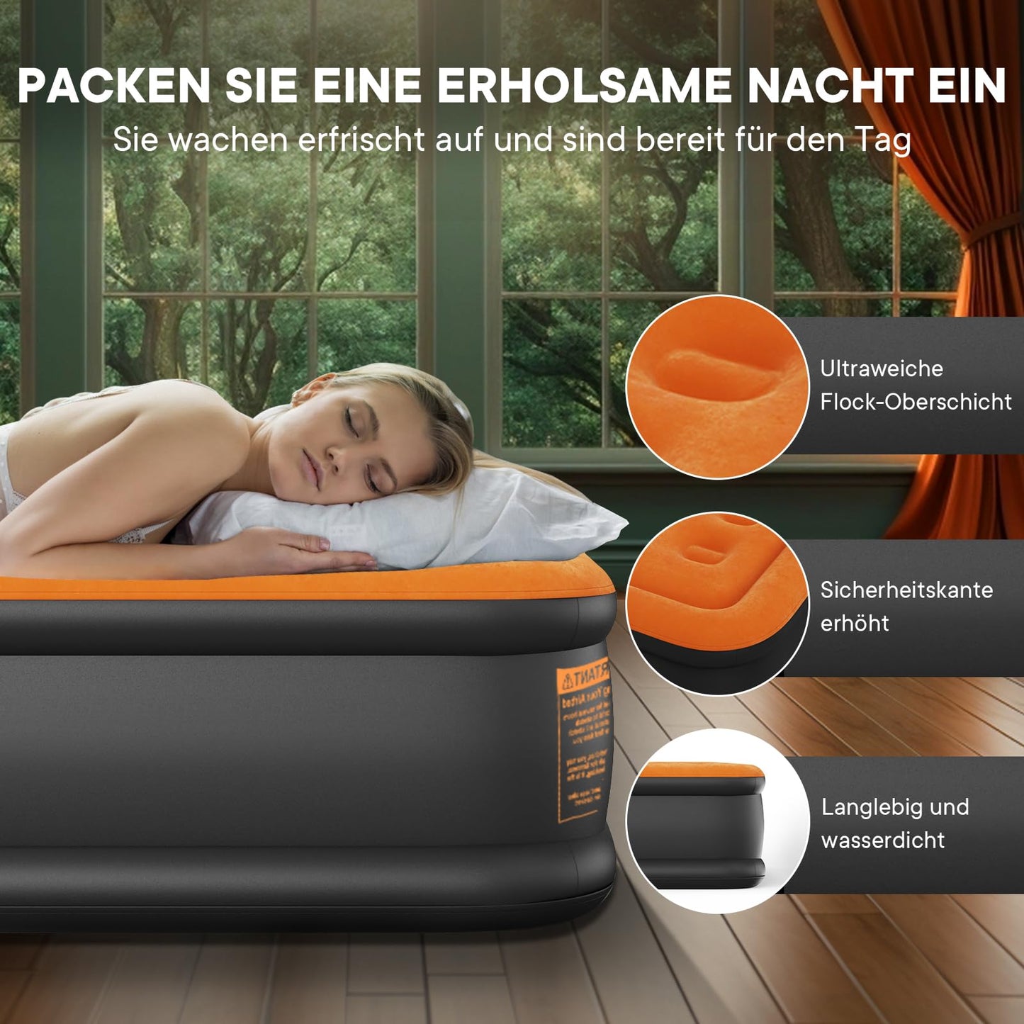 Luxchioce Cama de Aire Colchón de Aire Autoinflable con Bomba Eléctrica Cama de Invitados Premium Colchón Inflable para Camping o Uso Doméstico