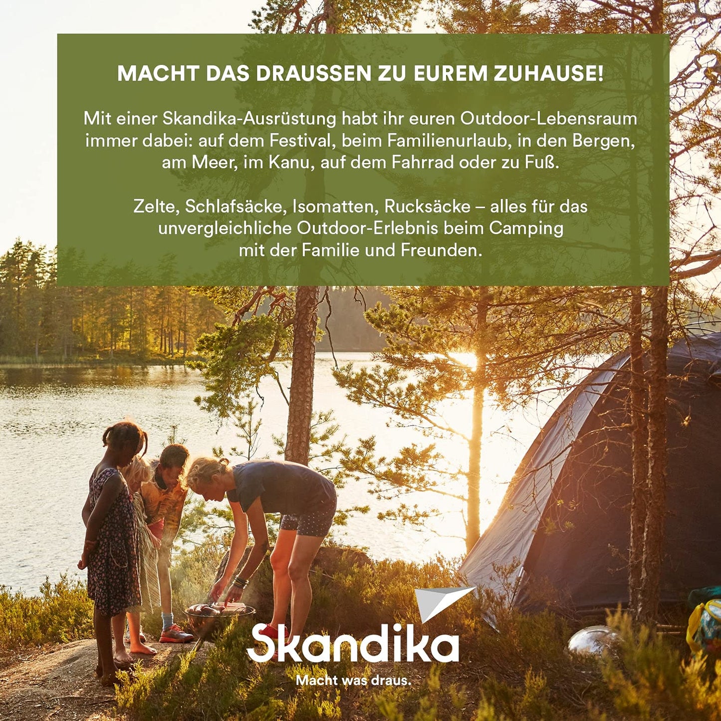 skandika Nordland - 6 Personas - Tienda de campaña Familiar/Grupos - túnel - Suelo bañera - mosquiteras (Gris/Verde)