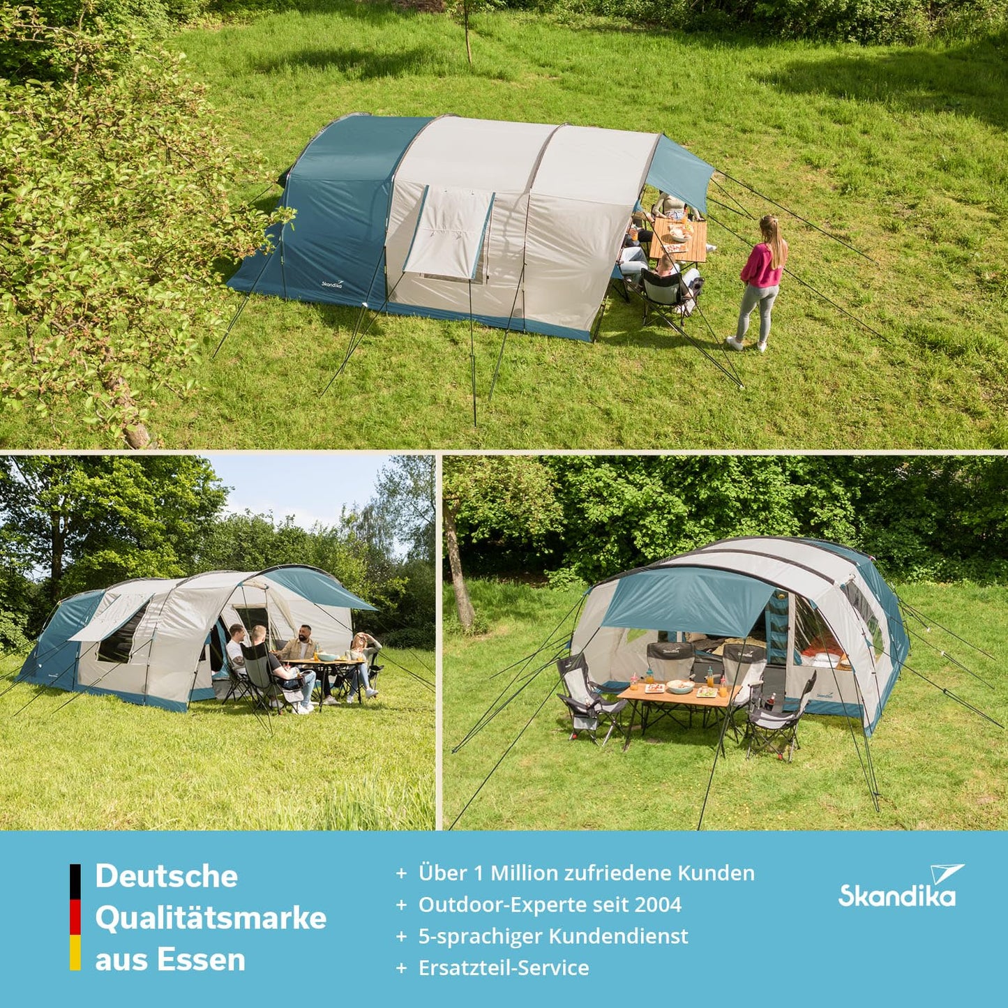 Skandika Tienda de campaña túnel Hafslo 5 Sleeper Protect | para 5 Personas, tecnología Sleeper, toldo Canopy, Columna de Agua 5000 mm