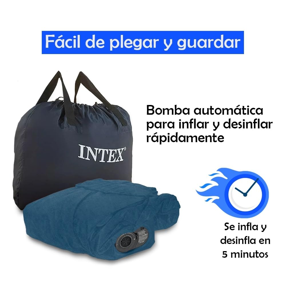 wow airbed Silky Bed Cama Hinchable Doble 229x152x79 cm – Autoinflable con Bomba Eléctrica Integrada, Comodidad Ergonómica, Cabecero Alto y Bolsa de Transporte – Visto en TV
