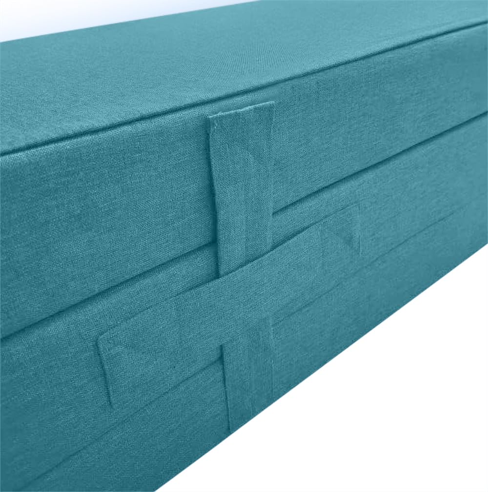 DecorQUALITY - Colchon Plegable Camper, Colchón con Espuma Plegable – para Furgonetas Camper, Cama Invitados, Camión o Caravana (Turquesa 120 x190 x10 cm)