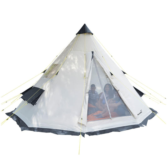 Skandika Tipi Goathi 365 Protect - Tienda de campaña Tipo India - 6 Personas - diámetro 365 cm - Columna de Agua 3.000 mm - Altura 250 cm