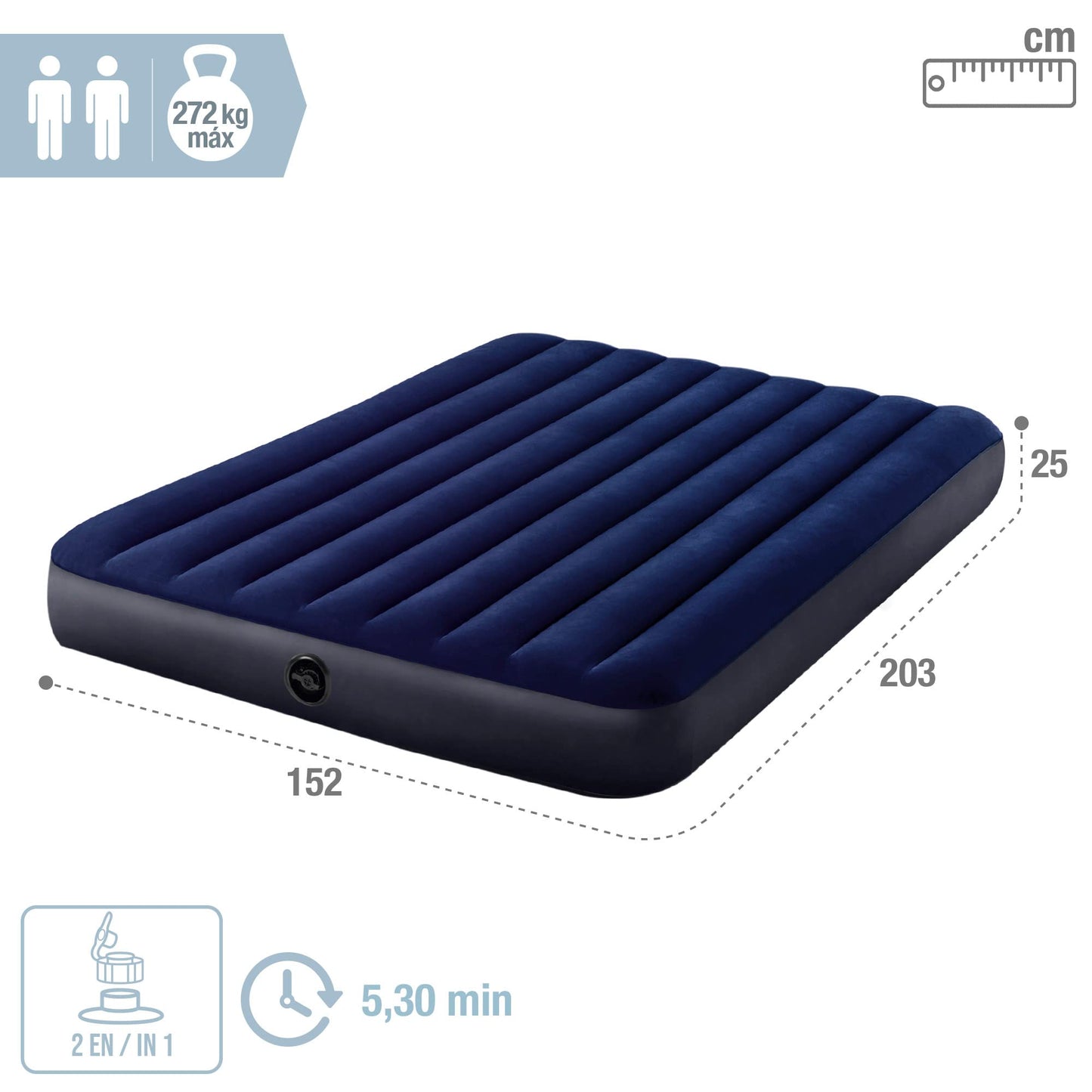 Intex Cama de aire Dura, Beam Standard modelo Classic Downy (64765)
